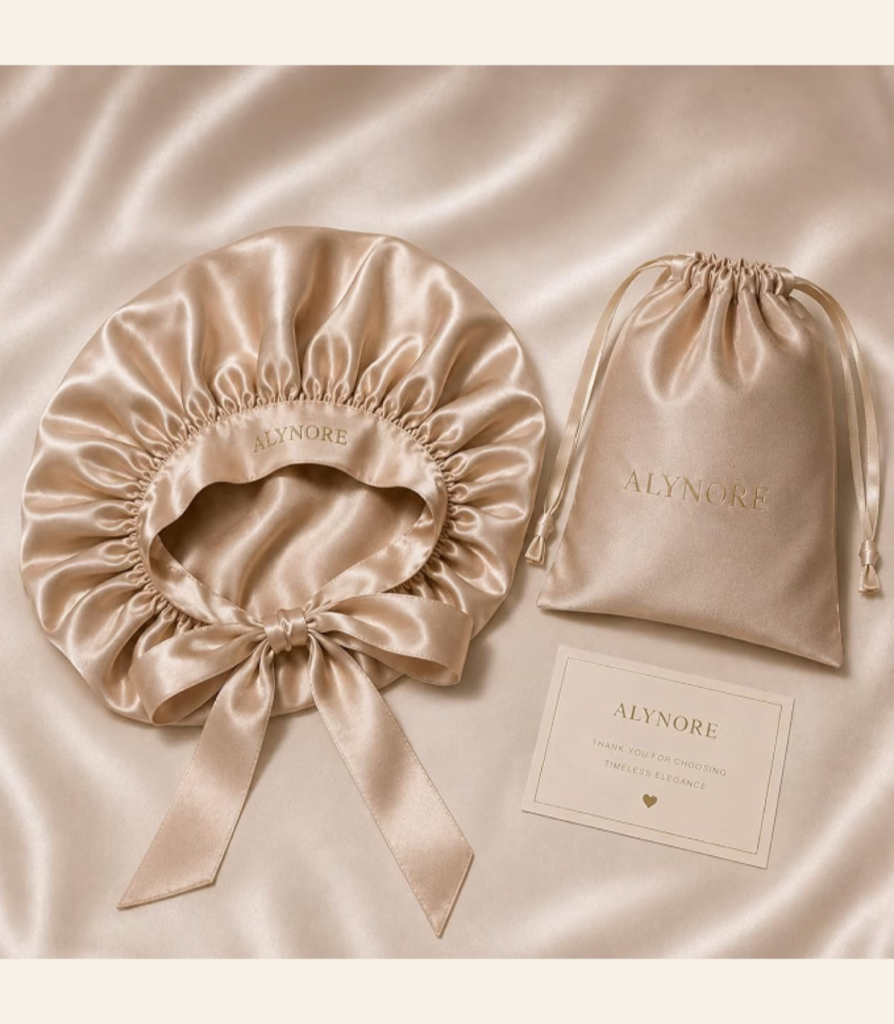 Signature Satin Bonnet – Champagne